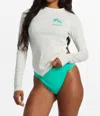 Billabong Sol Searcher Long Sleeve Rashie In Salt Crystal In Gray