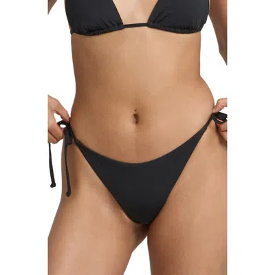 Billabong Sol Searcher Tanga Side Tie Bikini Bottoms In Black