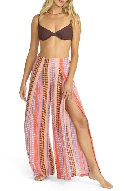 Billabong Split Spirit Floral Wide Leg Pants In Multi