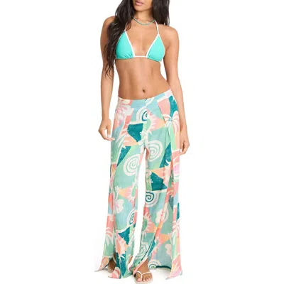 Billabong Split Spirit Print Wide Leg Pants In Multi