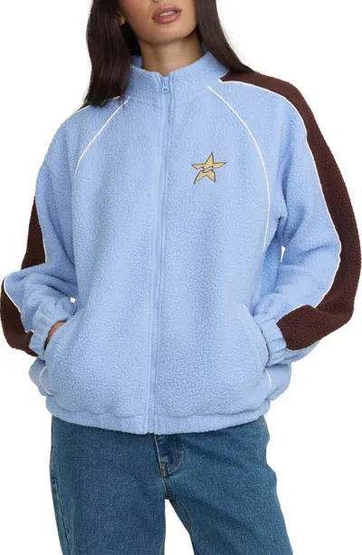 Billabong Sporty Full Zip Fleece Jacket In Cornflower