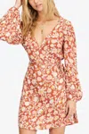Billabong Spring Romance Mini Dress In Red Clay In Red