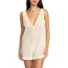 Billabong Steller Time Open Stitch Cotton Cover-up Romper In Metallic
