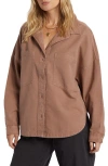 Billabong Stoked On You Oversize Cotton Button-up Shirt In Sweet Earth