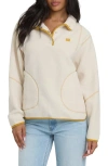 Billabong Streamer Half Snap Fleece Pullover In White