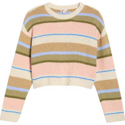 Billabong Stripe Cotton Blend Sweater In Multi