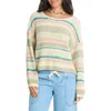 Billabong Stripe Marled Crop Sweater In Multi