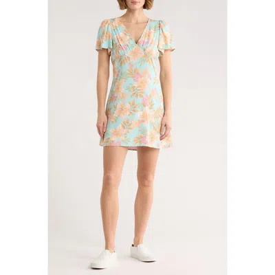 Billabong Such A Flirt Short Sleeve Minidress In Pattern