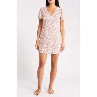 Billabong Such A Flirt Short Sleeve Minidress In Multi