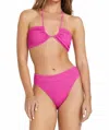 Billabong Summer High Drew Bandeau Bikini Top In Fiesta Pink In Pink