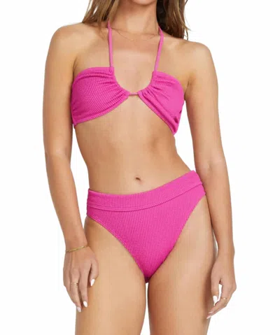 Billabong Summer High Drew Bandeau Bikini Top In Fiesta Pink