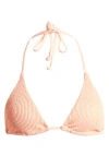 Billabong Summer High Multifit Triangle Bikini Top In Peach Tart