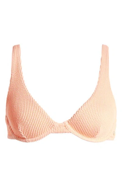 Billabong Summer High Ruby Underwire Bikini Top In Peach Tart