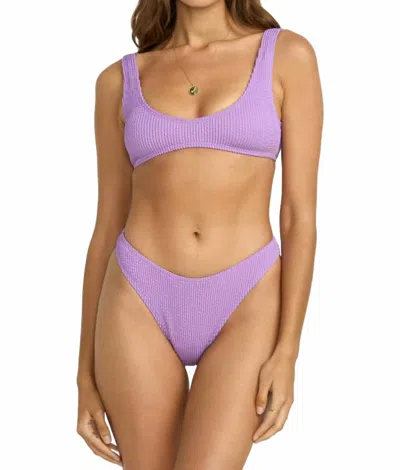 Billabong Summer High Skimpy Hike Bikini Bottom In Paradise Purple In White