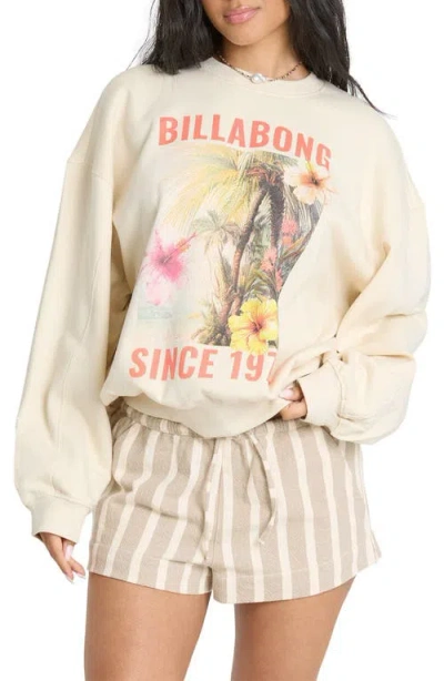 Billabong Summer Kendal Graphic Sweatshirt In White