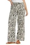 Billabong ' Summer Side Collection La Cala Wide Leg Drawstring Pants In Black Sands