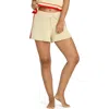 Billabong Summery Nights Stripe Cotton Sweater Shorts In Yellow