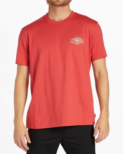 Billabong Summit T-shirts Men's Orange Organic Cotton Short Sleeve Fts218 In Red