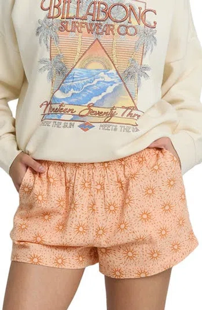 Billabong Sun Fade Print Shorts In Orange