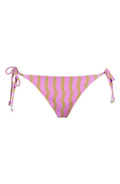 Billabong Sun Fired Reversible Tanga Bikini Bottoms In Green