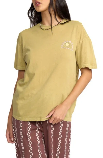 Billabong Sun Lovers Club Cotton Graphic T-shirt In Gray