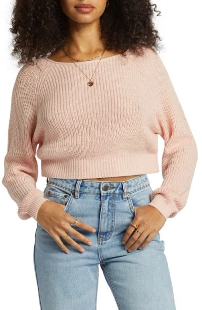 Billabong Sun Out Balloon Sleeve Sweater In Feelin Peachy