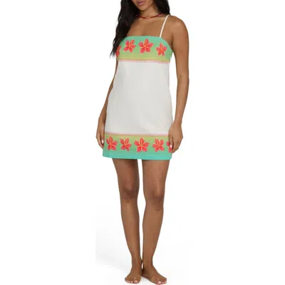 Billabong Sun Rays Cotton & Linen Mini Sundress In White