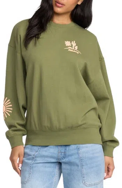 Billabong Sun Wave Livin' Kendal Graphic Sweatshirt In Green
