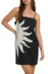 Billabong Sunburst Spaghetti Strap Minidress In Black