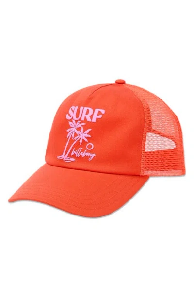 Billabong Sunday Trucker Baseball Cap In Red