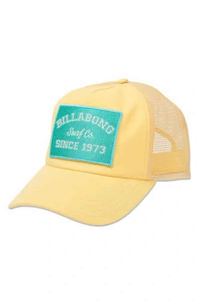 Billabong Sunday Trucker Baseball Cap In Yellow