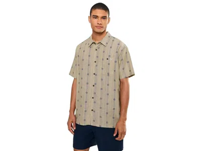 Billabong Sundays Stripe Jacquard Short Sleeve Cotton Button-up Shirt In Neutral