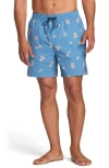 Billabong Sundays Layback Swim Trunks In Blue