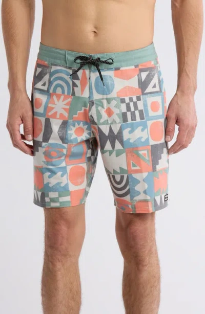 Billabong Sundays Lo Tide Board Shorts In Washed Blue