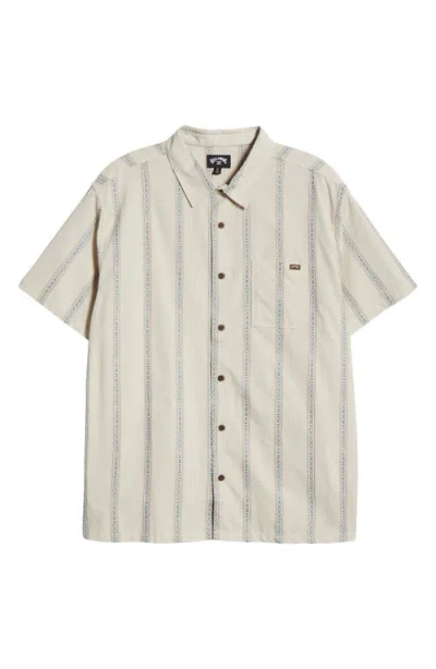 Billabong Sundays Stripe Jacquard Short Sleeve Button-up Shirt In Chino