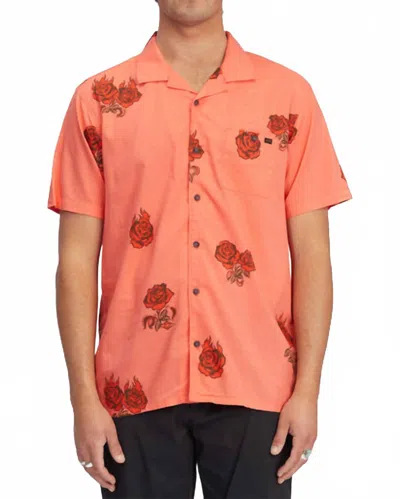 Billabong Sundays Vacay Short Sleeve Shirt In Washed Red In Orange