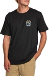 Billabong Sundown Adventure Division Organic Cotton Graphic T-shirt In Black
