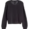Billabong Sunlit Open Stitch Sweater In Black Sands