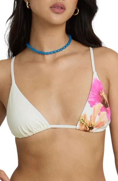 Billabong Sunny Shore Slider Triangle Bikini Top In White