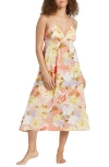 Billabong Sunset Kisses Floral Midi Sundress In Sweet Peach