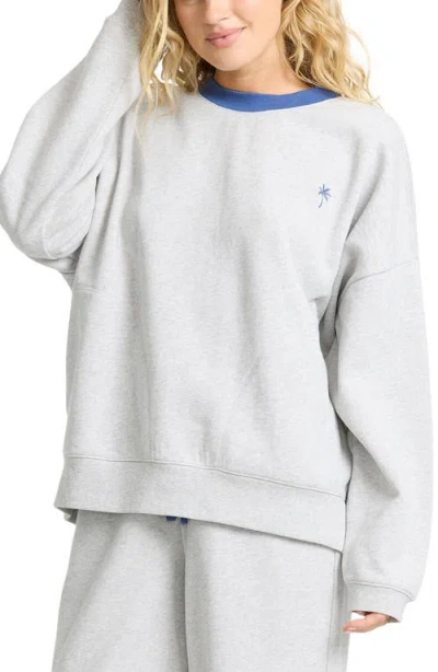 Billabong Sunset Palm Crewneck Sweatshirt In Heather Gray