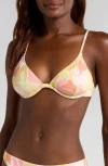 Billabong Sunshine Diaries Reese Triangle Bikini Top In Multi Pink