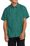 Billabong Sunshine Garage Stripe Short Sleeve Button-up Shirt In Green