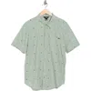 Billabong Sunspell Short Sleeve Cotton Button-up Shirt In Green