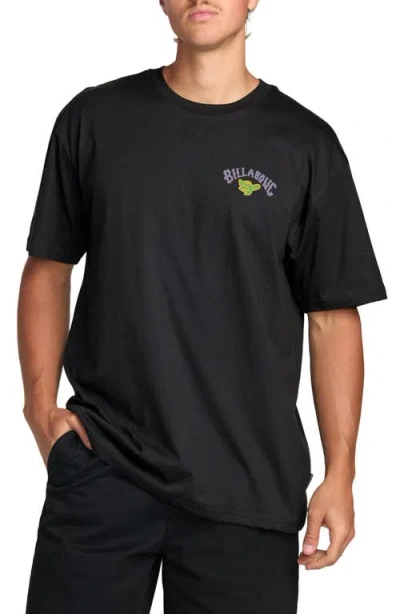 Billabong Surf Africa Cotton Graphic T-shirt In Washed Black