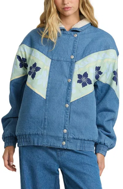 Billabong Surf's Call Oversized Denim Jacket In Blue
