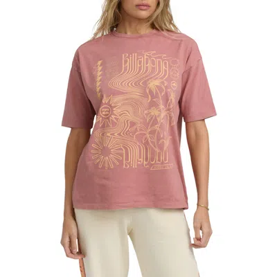 Billabong Surf Coalition Cotton Graphic T-shirt In Pink
