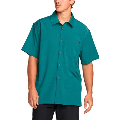 Billabong Surftrek Print Short Sleeve Button-up Shirt In Blue