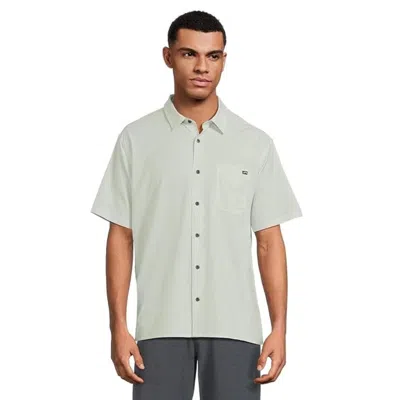 Billabong Surftrek Transit Shirt Mens Seafoam Classic Fit Button Front Gbo2249 In Green