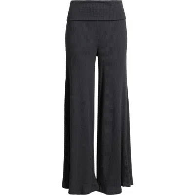 Billabong Sweet Coast Wide Leg Knit Pants In Black